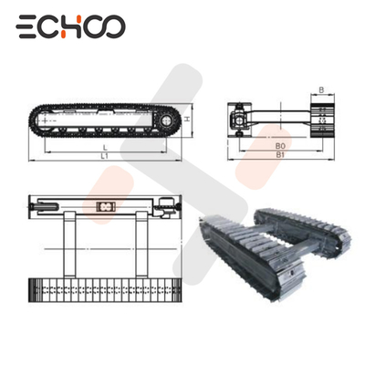 3 Ton Custom Track Frame Crawler Undercarriage Untuk Mini Excavator